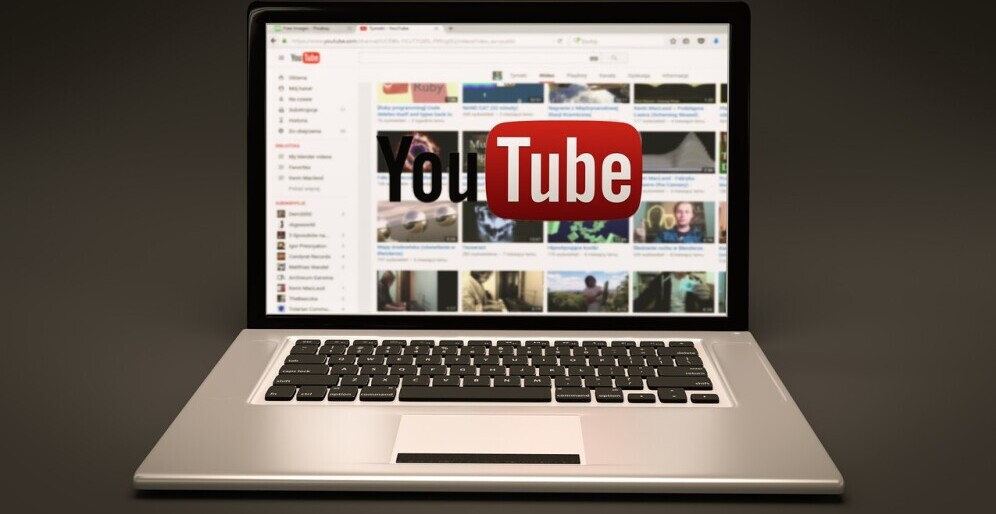 Computer showing YouTube