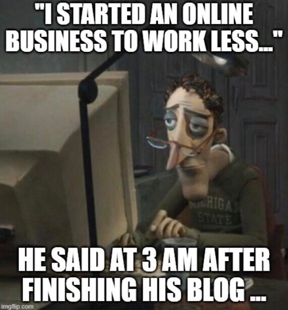 man working late on a computer