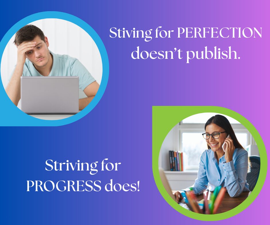 Quote about striving for progress over perfection in online business