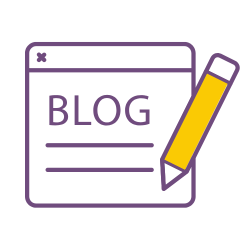 A graphic screen and pen to represent blogging