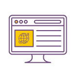 graphic computer screen to represent a website