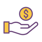 Graphic of a hand and a dollar coin to represent monetising a website